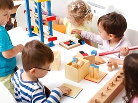 Children playing with blocks