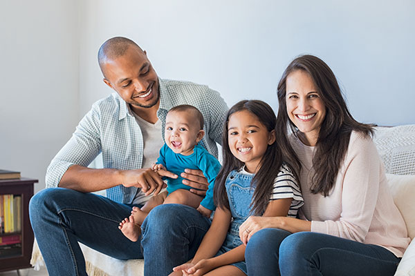 family sitting together