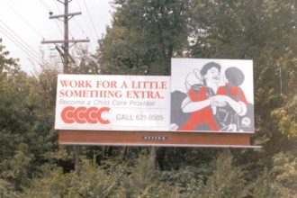 Billboard on side of the road for 4c for children