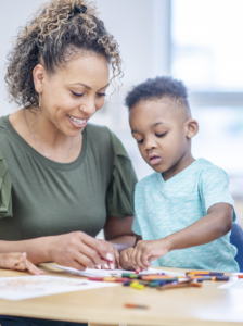 woman playing with child