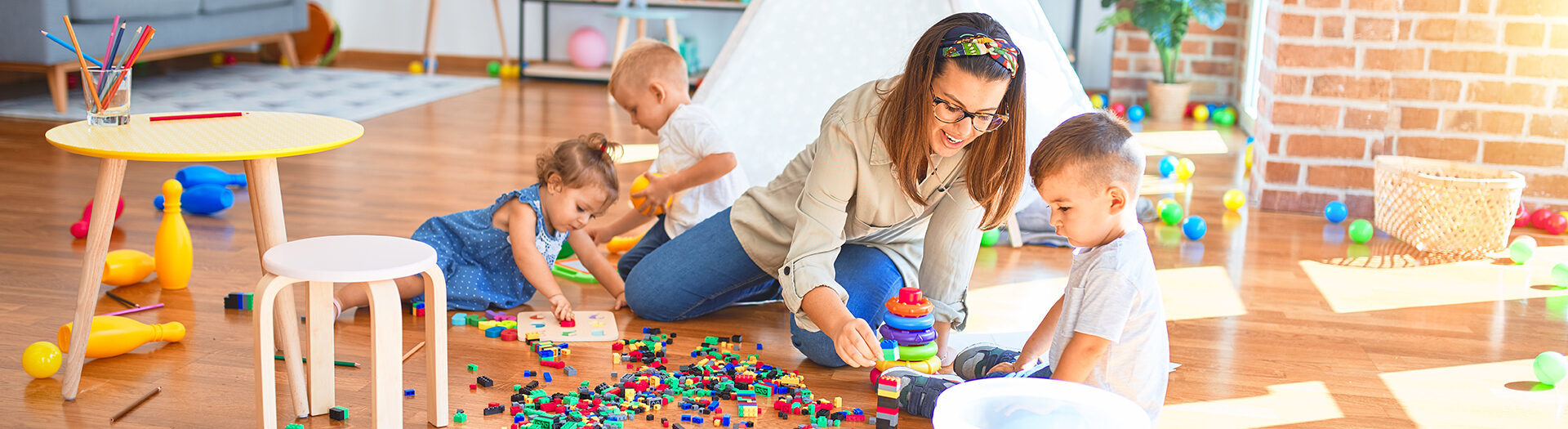 Child Care teacher with children